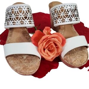 Nurture Alea by Lamaze Cork Wedge Leather Sandals Heels, Size 10M